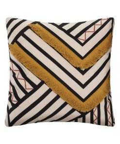Housse de coussin Etnik brodé 40x40 cm - Jaune