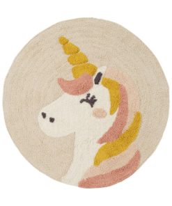 Guy Levasseur - Tapis enfant rond en coton ecru - Beige