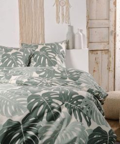 Housse de couette Sunshine 13.29 + 2 taies 100% coton 57 fils - Vert