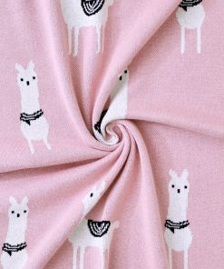 Couverture plaid , LAMA - Rose
