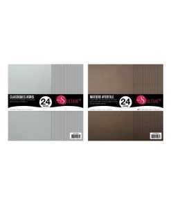 48 papiers Scrapbooking Marron + Gris - 300g/ m² - N/A