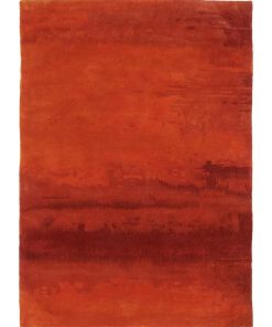 Tapis moderne 123x180 RUSSET Bordeaux fait main en laine idéal pour Chambre - Bordeaux