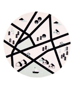 Tapis enfant tapis rond Ø 90cm RING ROAD SHAPE MD Blanc fabriqué en Europe idéal pour Chambre - Blanc