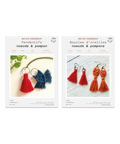 Bijoux Macramé - Pendentifs, Boucles d'oreilles rouge - N/A