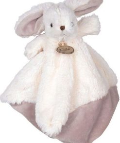 doudou Babynat Lapin Blanc BN051 Les Flocons Plat - Blanc