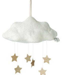 Mobile en velours , Nuage - Blanc