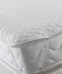 Surmatelas avec élastiques 160x200 cm microfibre unie Mata - Blanc