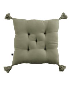 Coussin de chaise Assise matelassée gaze de coton - Vert kaki