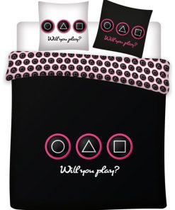 Parure de Lit Double Coton Manette Jeu Vidéo - Noir