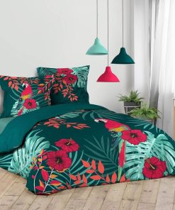 Housse de couette 240x220 Caracas + 2 taies coton - Bleu