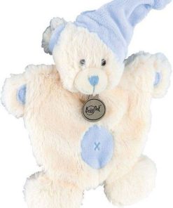 doudou Babynat Ours Bleu croix BN782 Les Calins Plat - Bleu