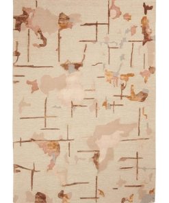Tapis salon 170x240 BITA Crème fait main en laine idéal pour Salon - Ecru