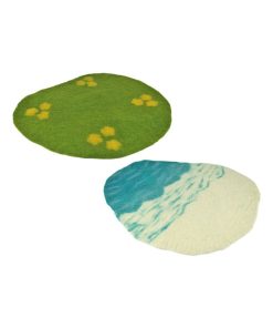 Tapis de jeu laine feutrée  set Océan et Prairie - Multicolore