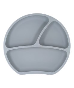 Assiette ventouse en silicone - Gris foncé