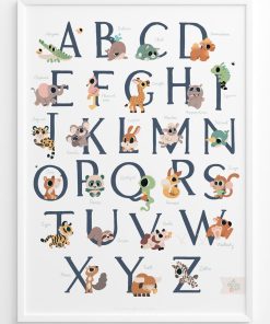 Affiche Abécédaire Des Animaux - Blanc