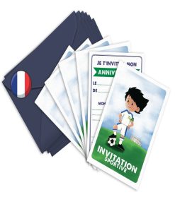 6 Invitations Et Enveloppes Anniversaire 'foot' | Fabrication Française - N/A