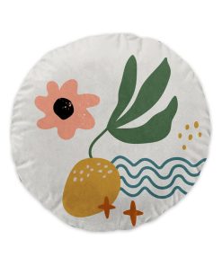 Coussin rond dessin d'enfant - Multicolore