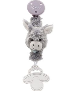 Doudou Kaloo Ane Gris Regliss Attache tétine - Les Amis Babies - Gris