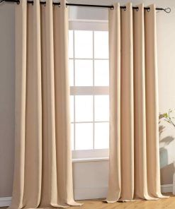 Univers Decor - Rideau Occultant 140 X 260 Cm - 3 Panneaux - Beige
