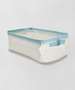 Panier de rangement rectangulaire - blanc/bleu