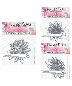 3 Tampons transparents - passion Passiflores - 9,5 x 6,5 cm - N/A