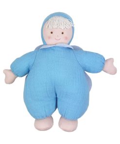 Hochet Peluche Ange En Coton Bio Bleu Ciel (20 Cm) - N/A