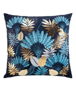 Housse de coussin 60x60 velours or Panazio - Bleu