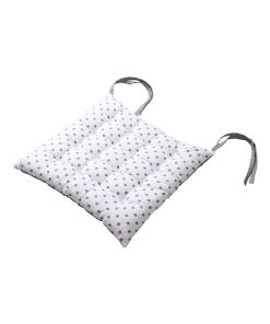 Lot de 4 galettes de chaise 16 points 38x38 Charme gris coton - Gris