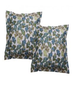 Blanc Avenue Lot De 2 Taies D'oreiller 63x63 Cm Satin De Coton Imprimé - Vert