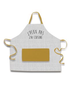 Future Home - Tablier de cuisine coton blanc et jaune 70x70cm - Multicolore