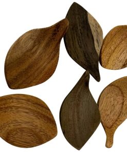 Mini feuilles en bois naturel - set de 6 - N/A