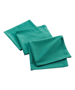 3 Serviettes de table coton recycle Collection Grand Mistral - Vert émeraude