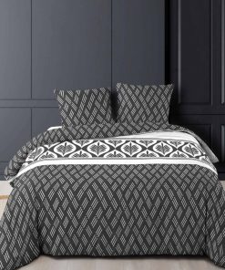 Housse de couette 260x240 + 2 taies Bonnie coton 52 fils - Blanc