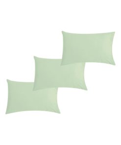 Lot x3 Taies d'oreiller 40x60 cm - 100% coton Bio - 'Ptit Basile' - Vert d'eau