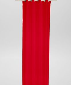 Voilage uni à œillets - rouge