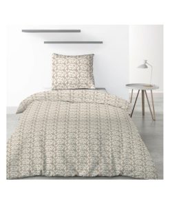 Housse de couette + taie microfibre Carmellia - Beige