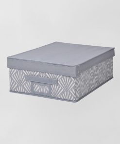Boite pliable avec couvercle - blanc/gris