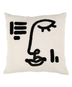 Housse de coussin 40x40 cm Portrait - Blanc
