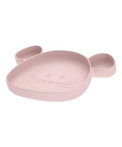 Assiette à compartiments ventousée en silicone Rose - Rose