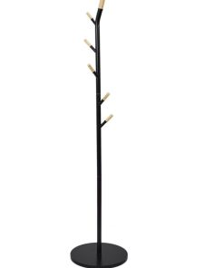 Porte-manteaux métal noir et bois - Noir