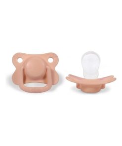 Lot de 2 sucettes anatomique en silicone 6 mois et + - Abricot