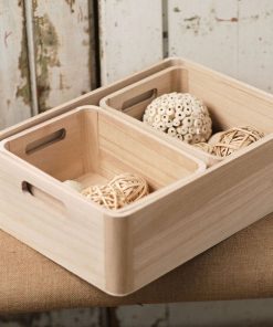 Lot de 3 caisses 'INDIES' 'TODAY' - Beige