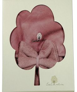 Eveil Et Nature Cape De Bain Et Gant Coton Bio - Rose