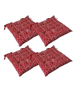 Lot de 4 galettes de chaise 16 points 38x38 Sölden rouge coton - Rouge