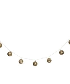 Guirlande LED 10 boules dorées D5 - Jaune