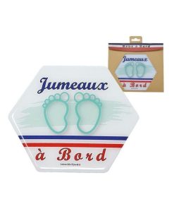 Adhésif / Autocollant bébé à bord - Jumeaux - Bleu