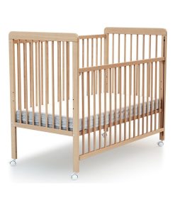 At4 - Lit Bébé Coulissant 60x120 - Marron clair