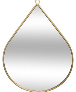 Miroir métal goutte 28x39 cm - Doré/or