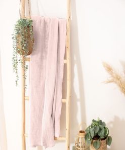 Couvre-lit 1 personne en gaze de coton 130x160 - rose