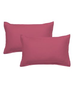 Future Home - Lot de 2 taies d'oreiller en coton Fuchsia 50x70cm - Rose fushia